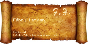 Fábry Herman névjegykártya